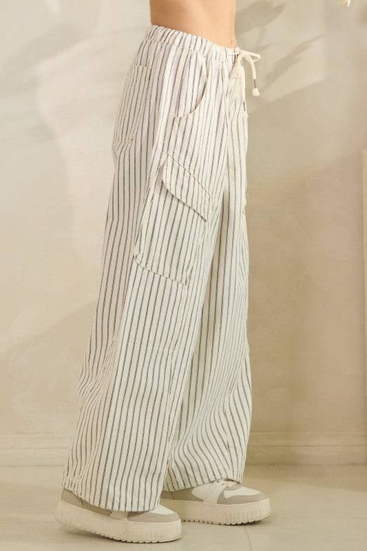 WHITE, BLUE & STRIPED
